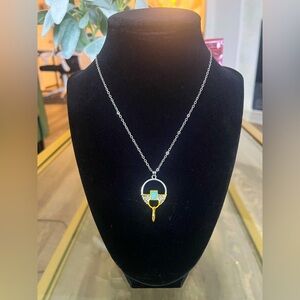 Handcrafted Elegant Silver and Gold Pendant Necklace